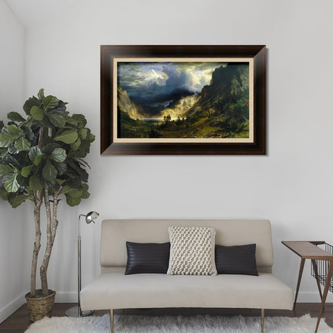 INVIN ART Framed Canvas Art Giclee Print A Storm in the Rocky Mountains by Albert Bierstadt Wall Art Living Room Home Office Decorations