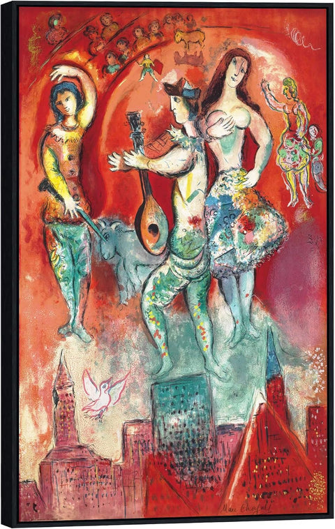 INVIN ART Framed Canvas Giclee Print Art Carmen by Marc Chagall Wall Art