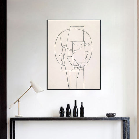 INVIN ART Framed Canvas Giclee Print Art Head 1913,by Pablo Picasso Wall Art Living Room Home Office Decorations