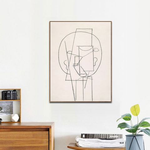 INVIN ART Framed Canvas Giclee Print Art Head 1913,by Pablo Picasso Wall Art Living Room Home Office Decorations