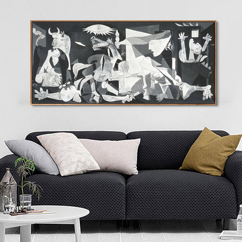 INVIN ART Framed Canvas Giclee Print Art Guernica by Pablo Picasso Wall Art Living Room Home Office Decorations