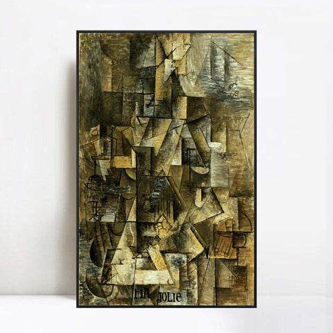 INVIN ART Framed Canvas Giclee Print Art Ma Jolie by Pablo Picasso Wall Art Living Room Home Office Decorations