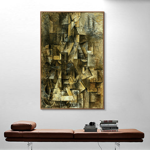 INVIN ART Framed Canvas Giclee Print Art Ma Jolie by Pablo Picasso Wall Art Living Room Home Office Decorations