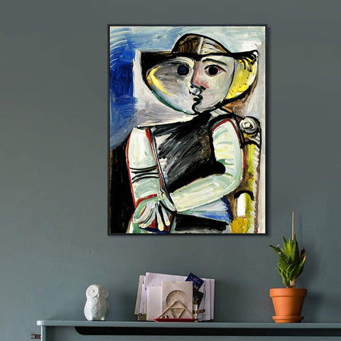 INVIN ART Framed Canvas Giclee Print Art 1971 Personnage [Femme assise] by Pablo Picasso Wall Art Living Room Home Office Decorations