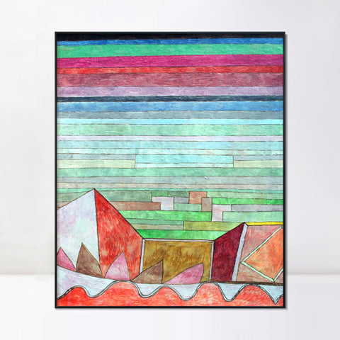 INVIN ART Framed Canvas Giclee Print 1932 Blick in das Fruchtland anagoria by Paul Klee Wall Art Living Room Home Office Decorations