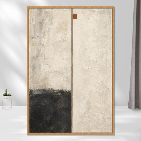 INVIN ART Framed Canvas 100% Handpainted Oil Painting Fine Line and Dark Corner Wall Art