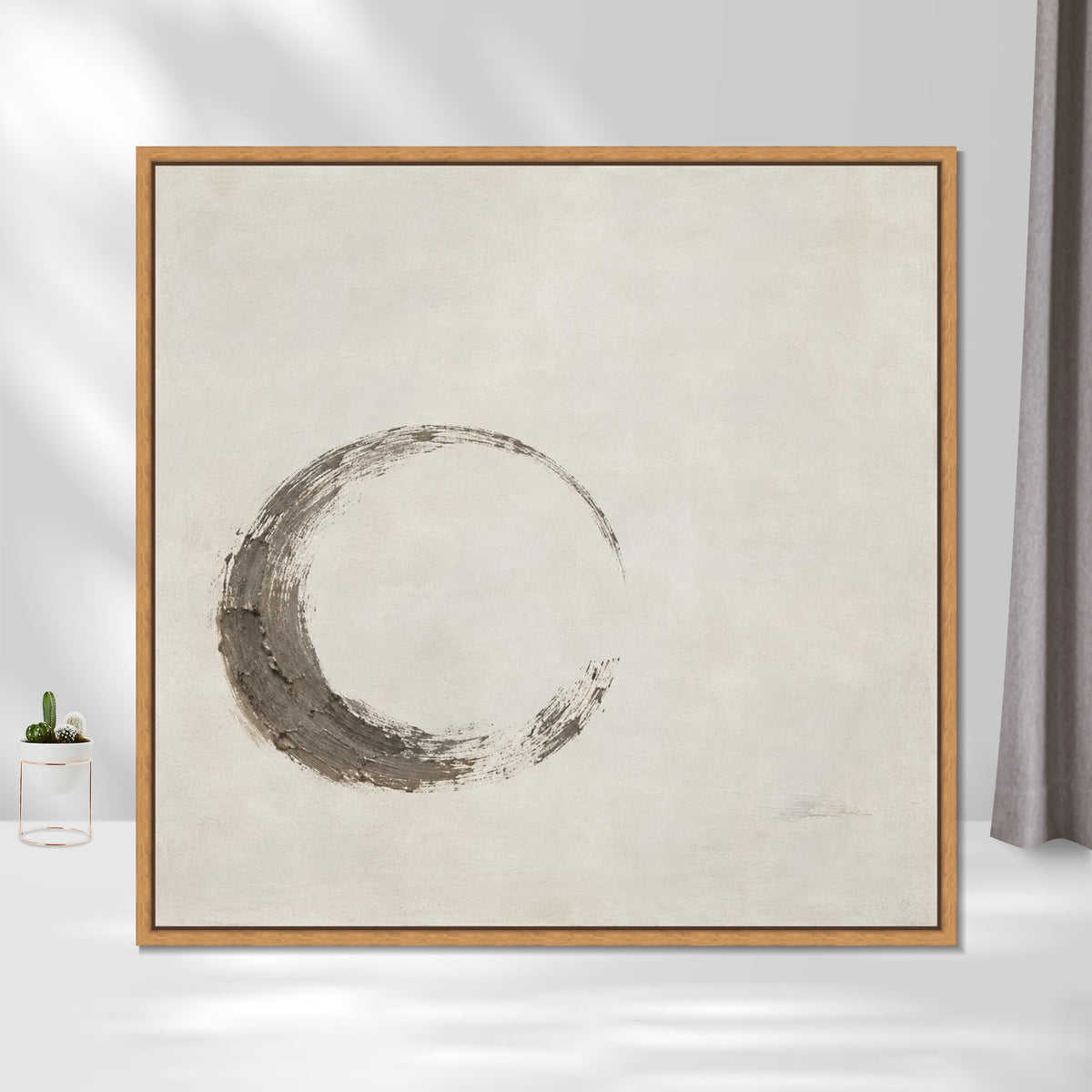 INVIN ART Framed Canvas 100% Handpainted Oil Painting Unfinished Circle Wall Art