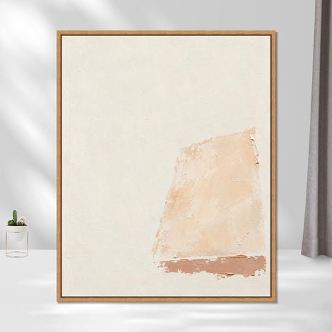 INVIN ART Framed Canvas 100% Handpainted Oil Painting Afternoon on Limewashed Walls Wall Art