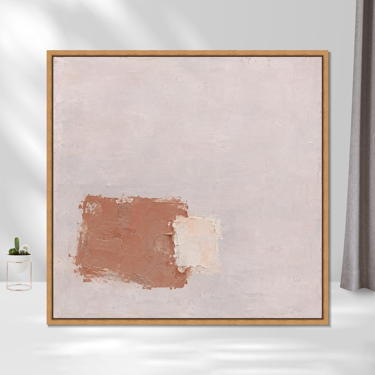 INVIN ART Framed Canvas 100% Handpainted Oil Painting Light Within Clay Wall Art