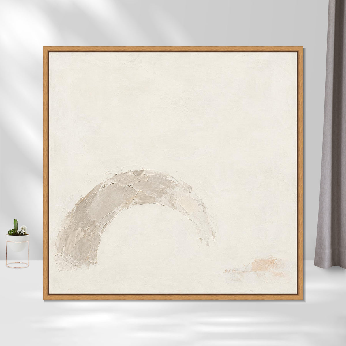 INVIN ART Framed Canvas 100% Handpainted Oil Painting Weathered Arch Wall Art