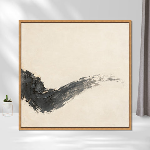 INVIN ART Framed Canvas 100% Handpainted Oil Painting A Breath of Ink Wall Art