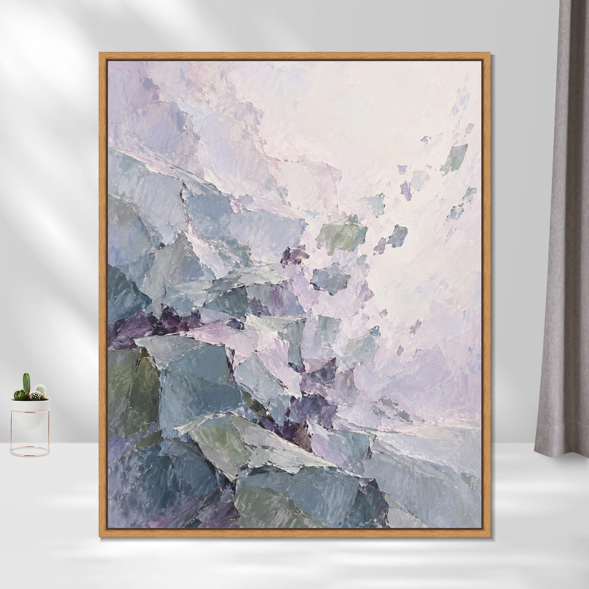 INVIN ART Framed Canvas 100% Handpainted Oil Painting Pastel Fragments in Motion Wall Art