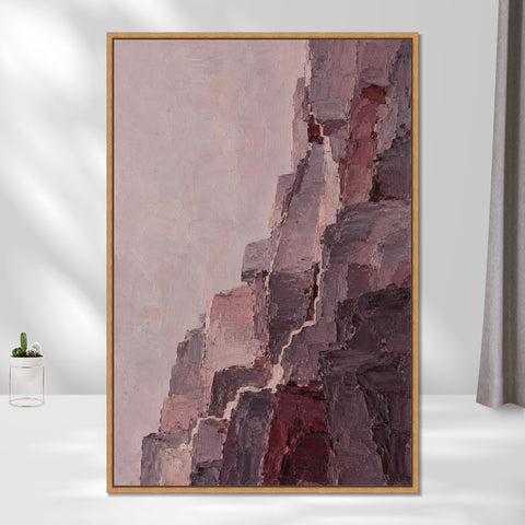 INVIN ART Framed Canvas 100% Handpainted Oil Painting Red Rock Facets Wall Art