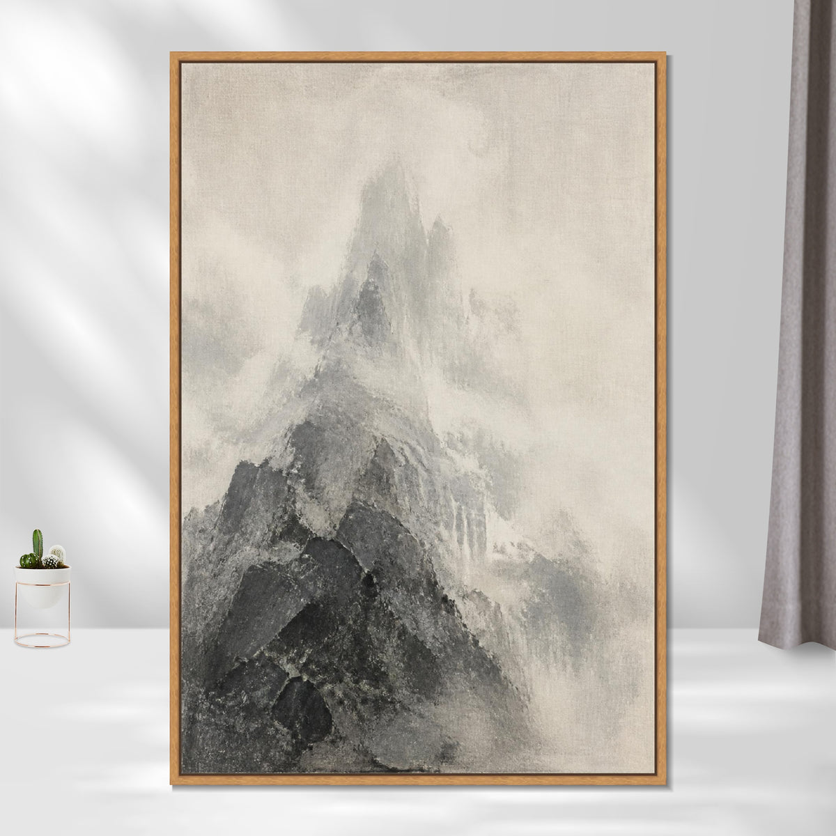 INVIN ART Framed Canvas 100% Handpainted Oil Painting The Unseen Summit Wall Art