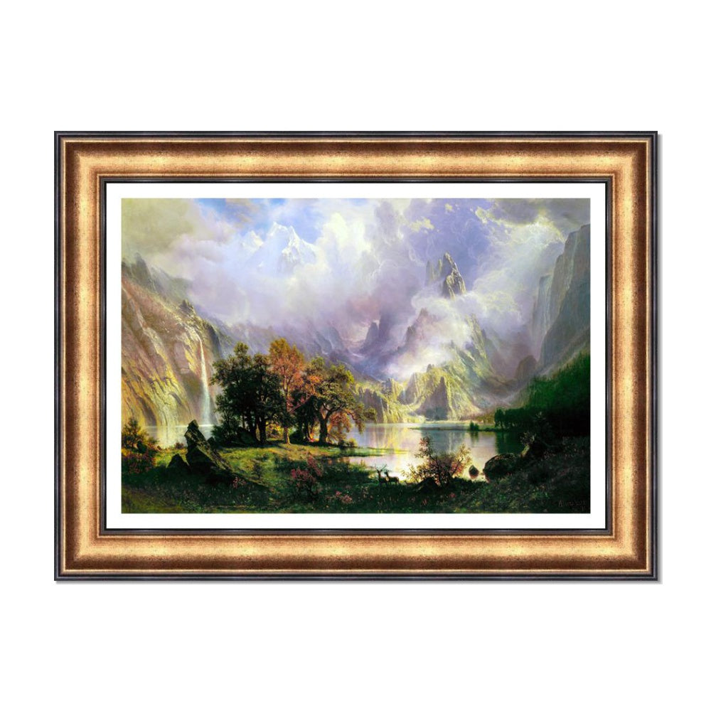 INVIN ART Framed Canvas Art Giclee Print Rocky Mountain Landscape by Albert Bierstadt Wall Art