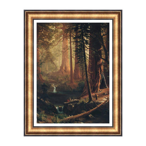 INVIN ART Framed Canvas Art Giclee Print Giant Redwood Trees of California 1874 by Albert Bierstadt Wall Art Living Room Home Office Decorations
