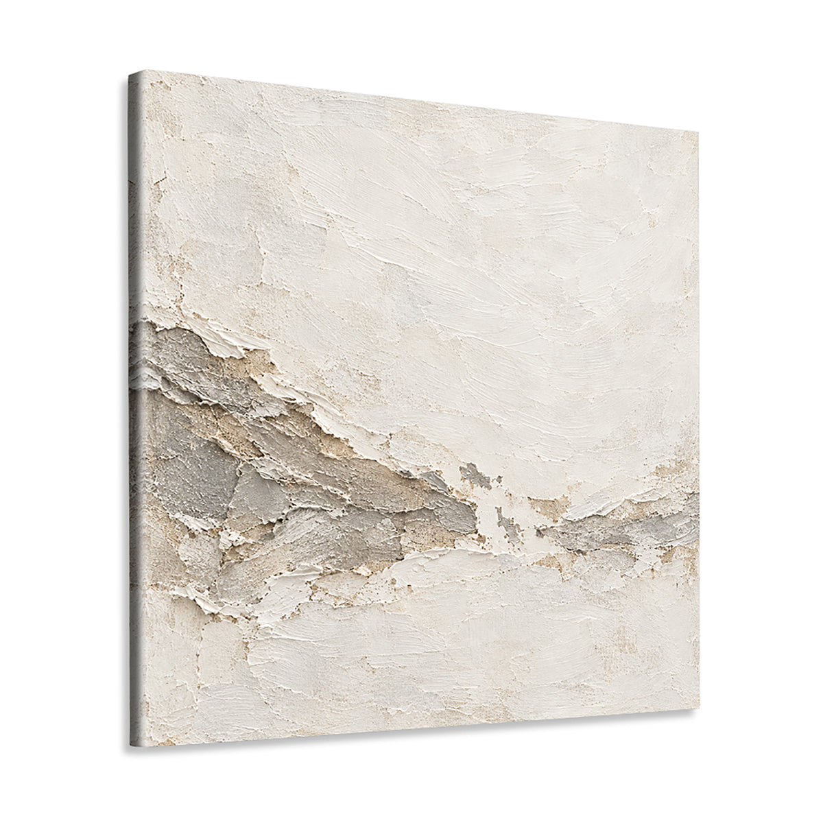 INVIN ART Framed Canvas 100% Handpainted Oil Painting Chalk Tidemark Wall Art
