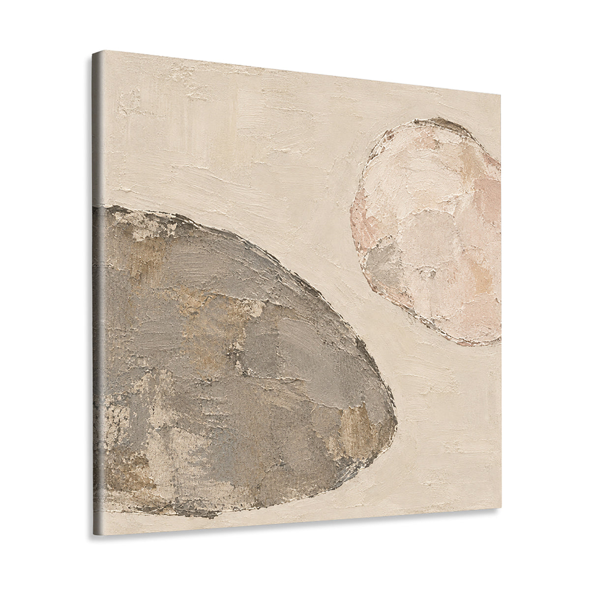INVIN ART Framed Canvas 100% Handpainted Oil Painting Between Two Stones Wall Art