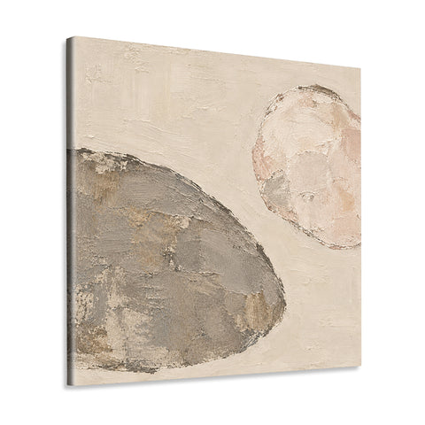 INVIN ART Framed Canvas 100% Handpainted Oil Painting Between Two Stones Wall Art
