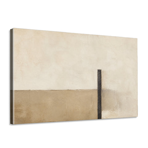 INVIN ART Framed Canvas 100% Handpainted Oil Painting Black Pillar at the Horizon Wall Art