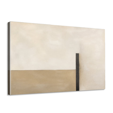 INVIN ART Framed Canvas 100% Handpainted Oil Painting Sand and a Black Upright Wall Art