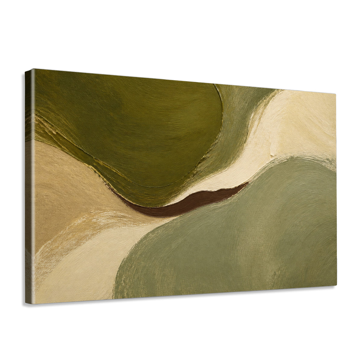 INVIN ART Framed Canvas 100% Handpainted Oil Painting Olive Petal Flow Wall Art