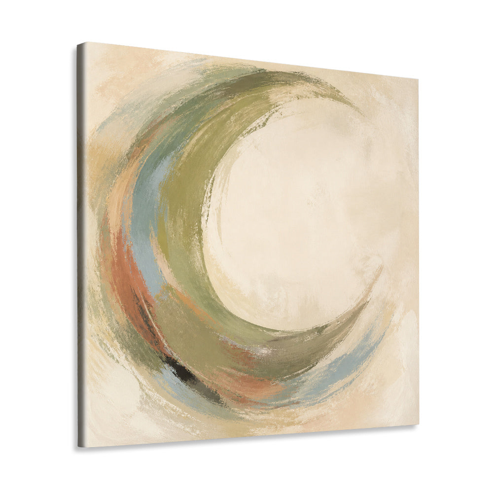 INVIN ART Framed Canvas 100% Handpainted Oil Painting Circular Current Wall Art