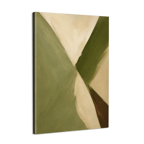 INVIN ART Framed Canvas 100% Handpainted Oil Painting Crossing Green Bands Wall Art