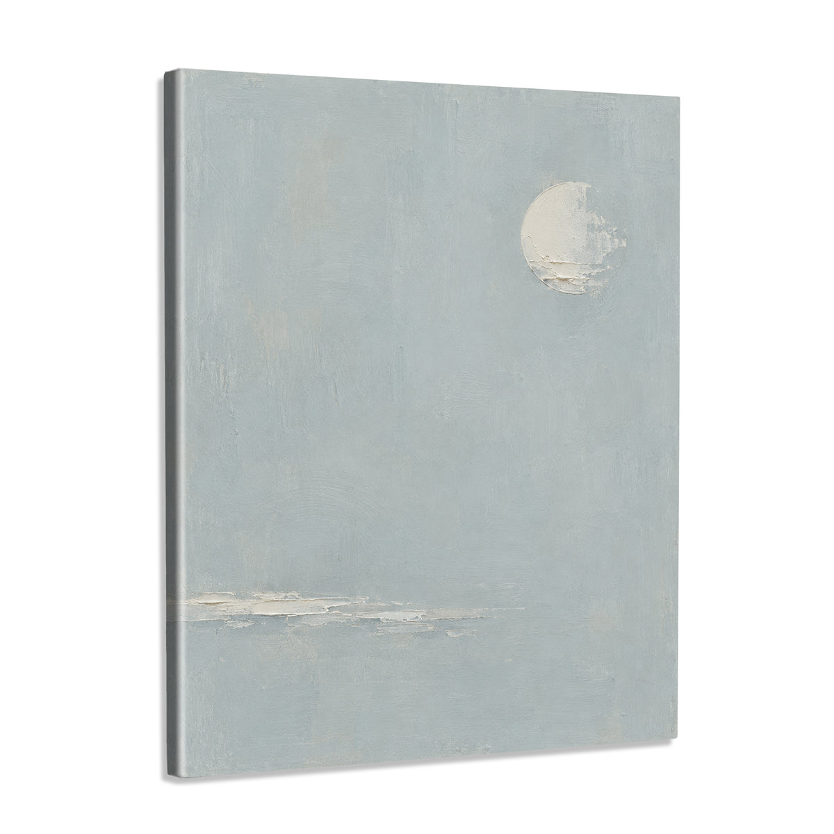 INVIN ART Framed Canvas 100% Handpainted Oil Painting Moon Above the Shallows Wall Art