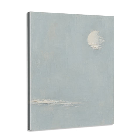 INVIN ART Framed Canvas 100% Handpainted Oil Painting Moon Above the Shallows Wall Art