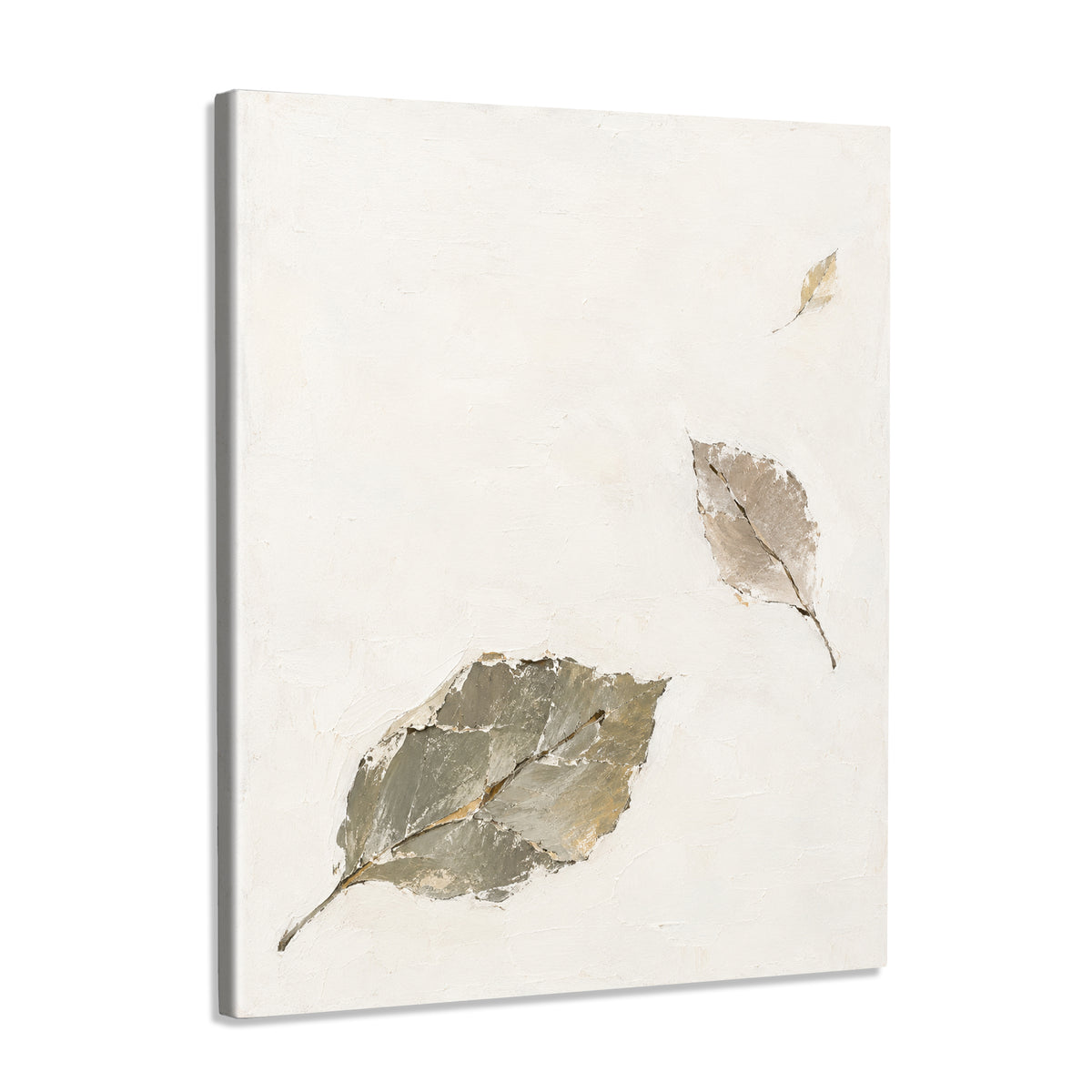 INVIN ART Framed Canvas 100% Handpainted Oil Painting Leaves Held by the Wind Wall Art