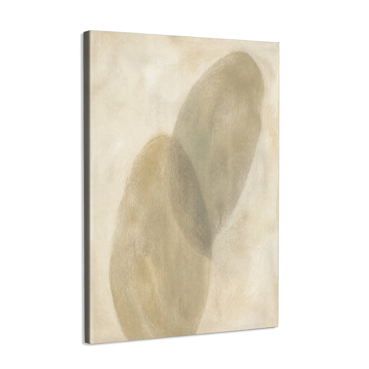 INVIN ART Framed Canvas 100% Handpainted Oil Painting Two Leaning Pebbles Wall Art