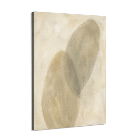 INVIN ART Framed Canvas 100% Handpainted Oil Painting Two Leaning Pebbles Wall Art