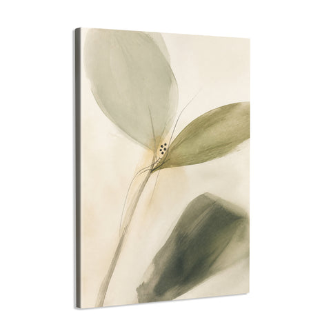 INVIN ART Framed Canvas 100% Handpainted Oil Painting Unfolding Green Leaves Wall Art
