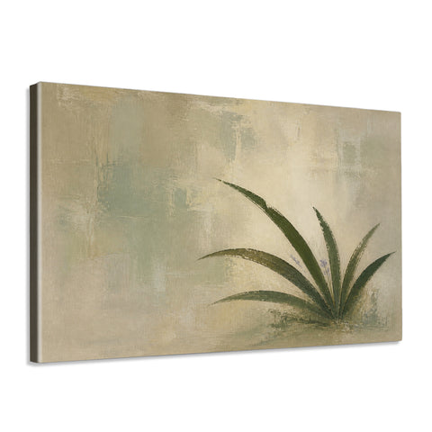 INVIN ART Framed Canvas 100% Handpainted Oil Painting Low Green Leaves Wall Art