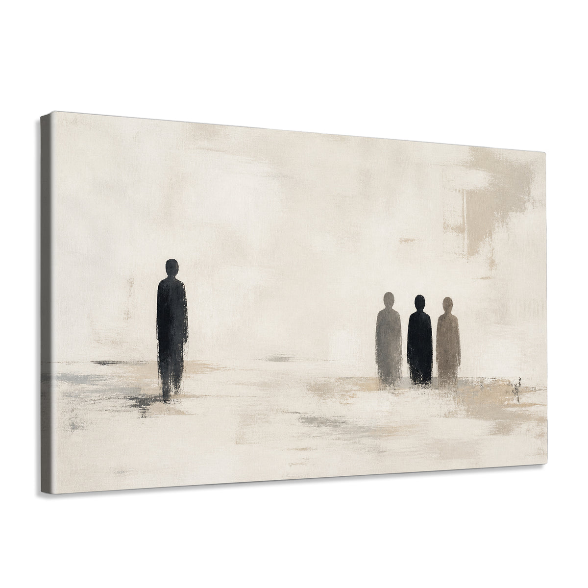 INVIN ART Framed Canvas 100% Handpainted Oil Painting Near and Far Wall Art