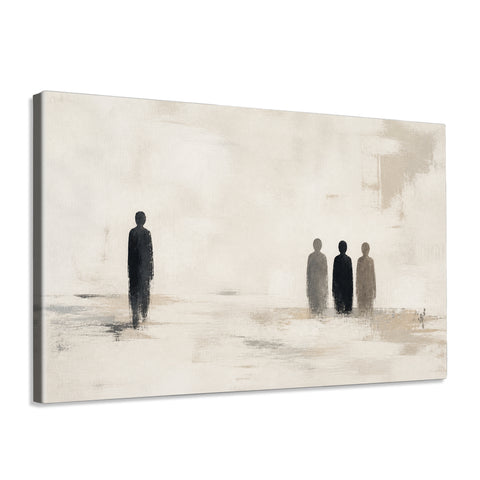 INVIN ART Framed Canvas 100% Handpainted Oil Painting Near and Far Wall Art