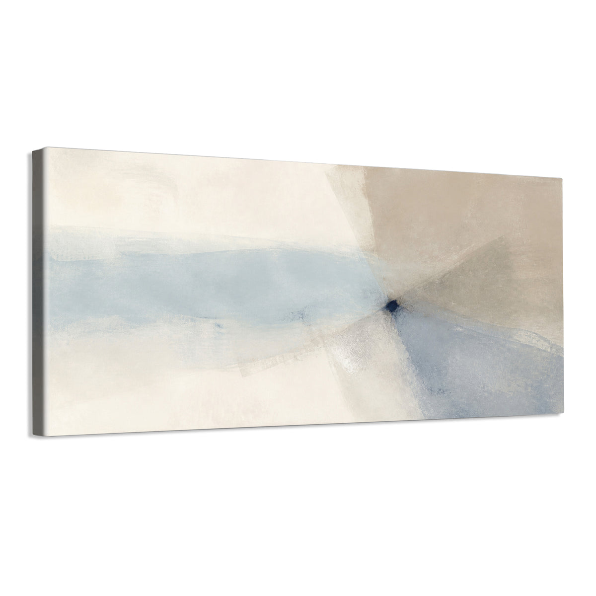 INVIN ART Framed Canvas 100% Handpainted Oil Painting Blue Gray Convergence Wall Art