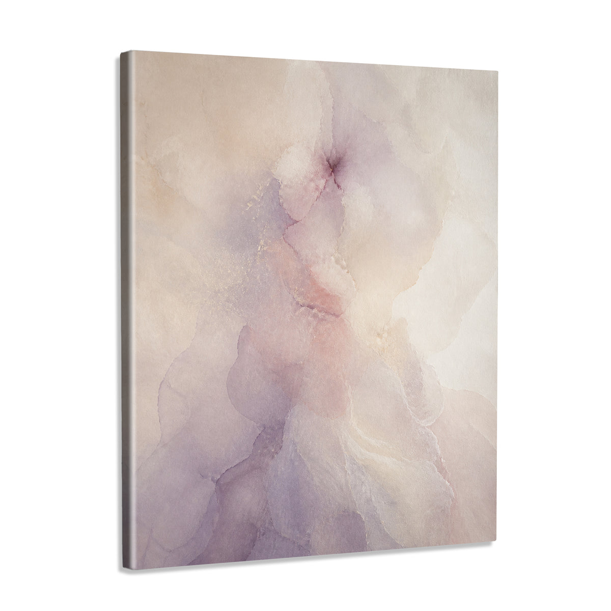 INVIN ART Framed Canvas 100% Handpainted Oil Painting Blush and Lavender Mist Wall Art