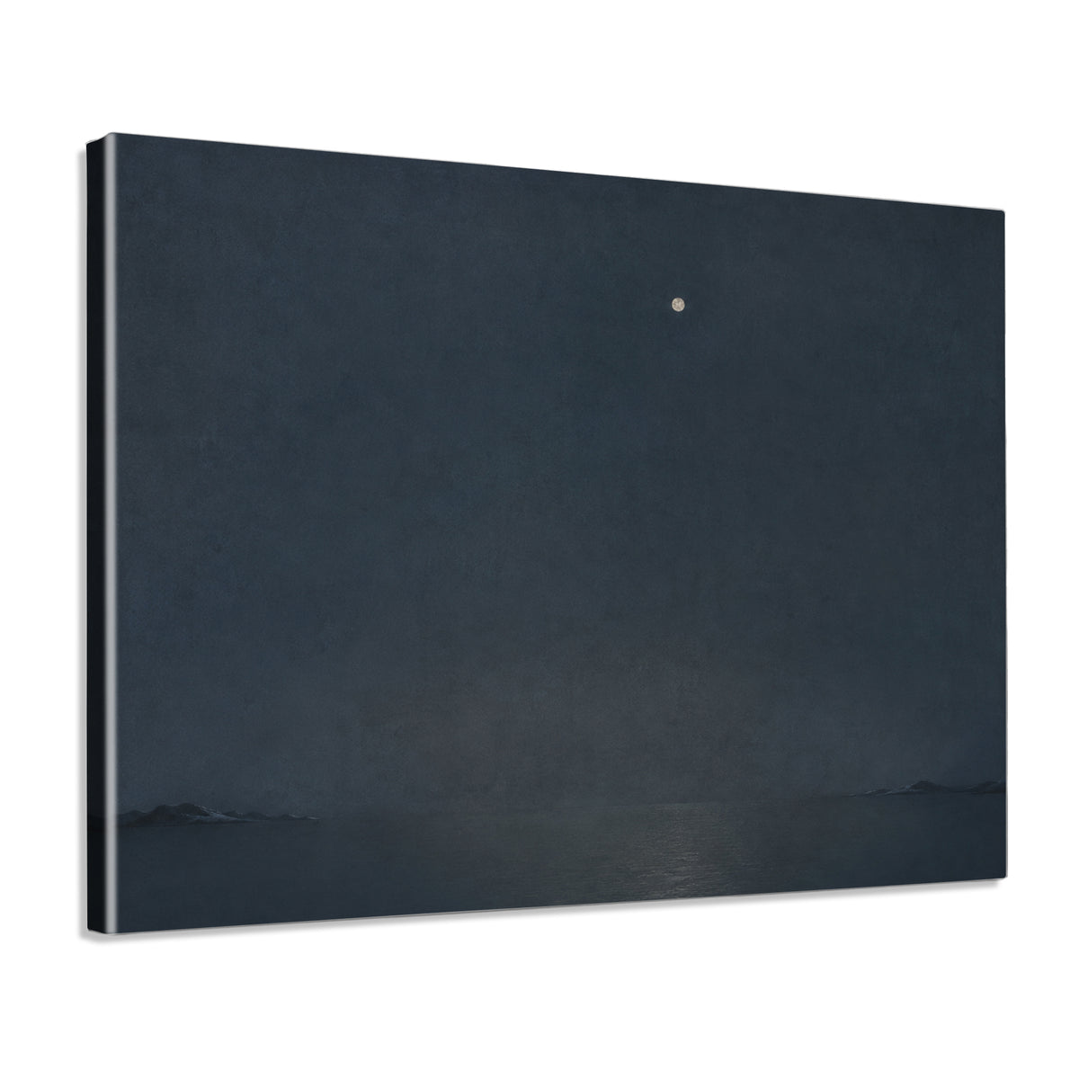 INVIN ART Framed Canvas 100% Handpainted Oil Painting One Light Above the Night Sea Wall Art