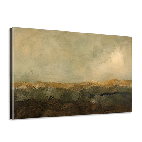 INVIN ART Framed Canvas 100% Handpainted Oil Painting Bearing Earth-Tone Landscape Wall Art