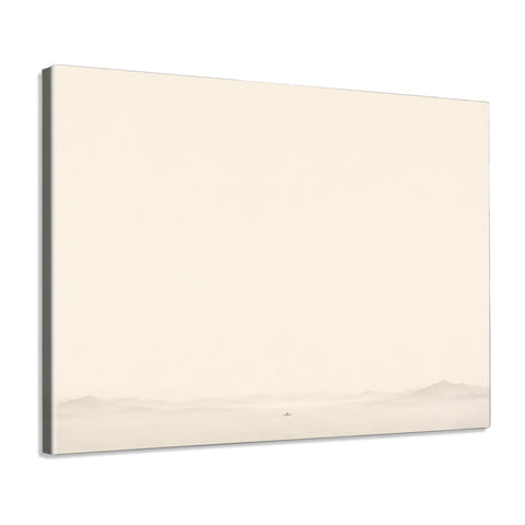 INVIN ART Framed Canvas 100% Handpainted Oil Painting A Boat and Distant Hills Wall Art