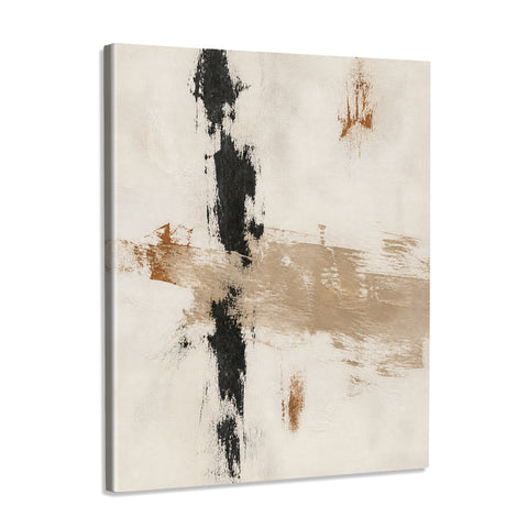 INVIN ART Framed Canvas 100% Handpainted Oil Painting Crossed Brush Marks Wall Art