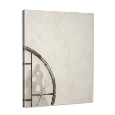INVIN ART Framed Canvas 100% Handpainted Oil Painting A Corner of the Round Window Wall Art