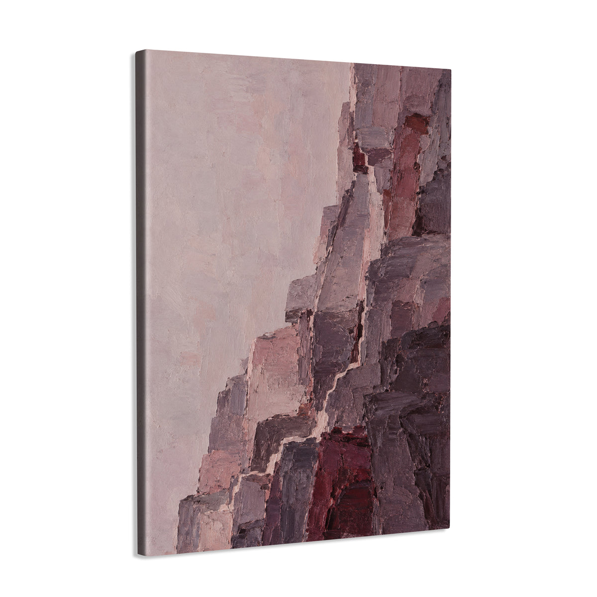 INVIN ART Framed Canvas 100% Handpainted Oil Painting Red Rock Facets Wall Art