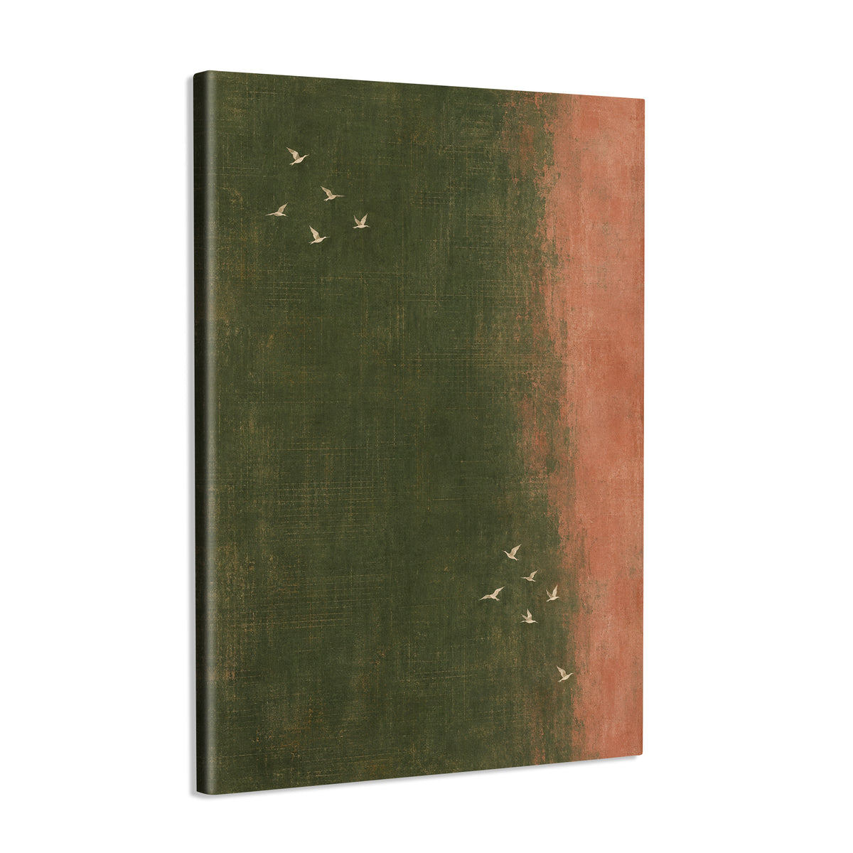 INVIN ART Framed Canvas 100% Handpainted Oil Painting Small Birds in Warm Light Wall Art