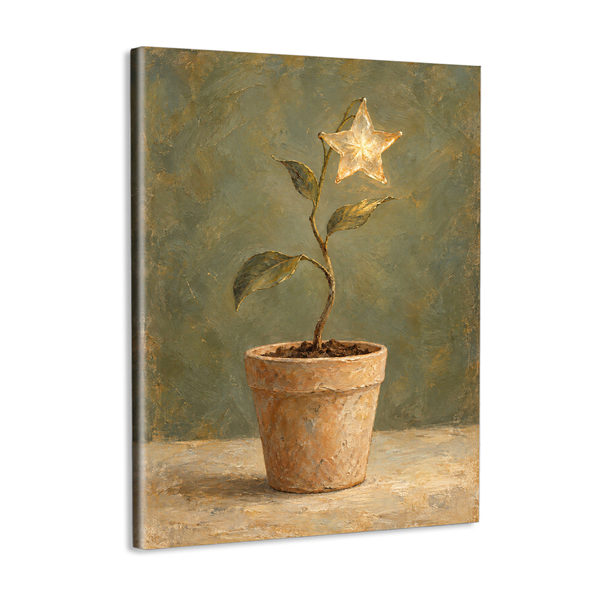 INVIN ART Framed Canvas 100% Handpainted Oil Painting A Growing Star Wall Art