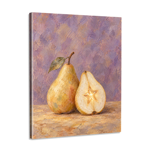 INVIN ART Framed Canvas 100% Handpainted Oil Painting Starlight Within the Pear Wall Art