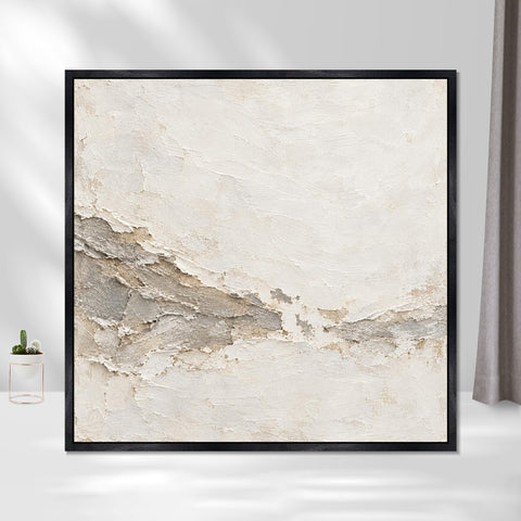 INVIN ART Framed Canvas 100% Handpainted Oil Painting Chalk Tidemark Wall Art