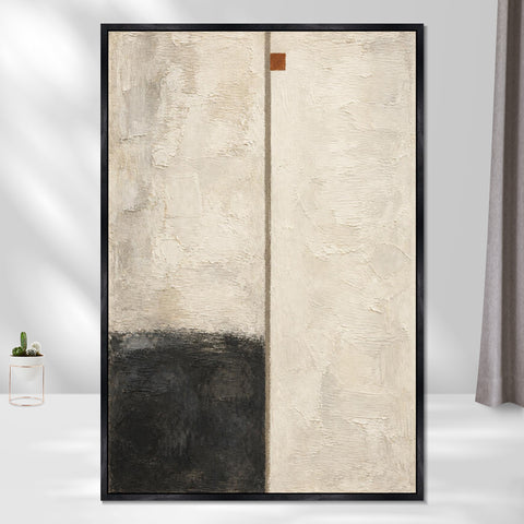 INVIN ART Framed Canvas 100% Handpainted Oil Painting Fine Line and Dark Corner Wall Art